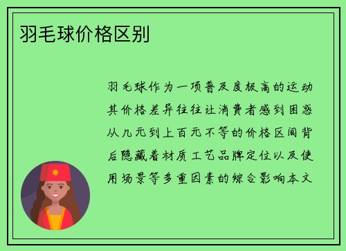 羽毛球价格区别